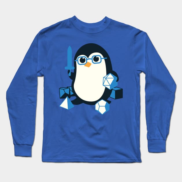 Penguin Dungeons and Dragons Penguins RPG Long Sleeve T-Shirt by Natural 20 Shirts